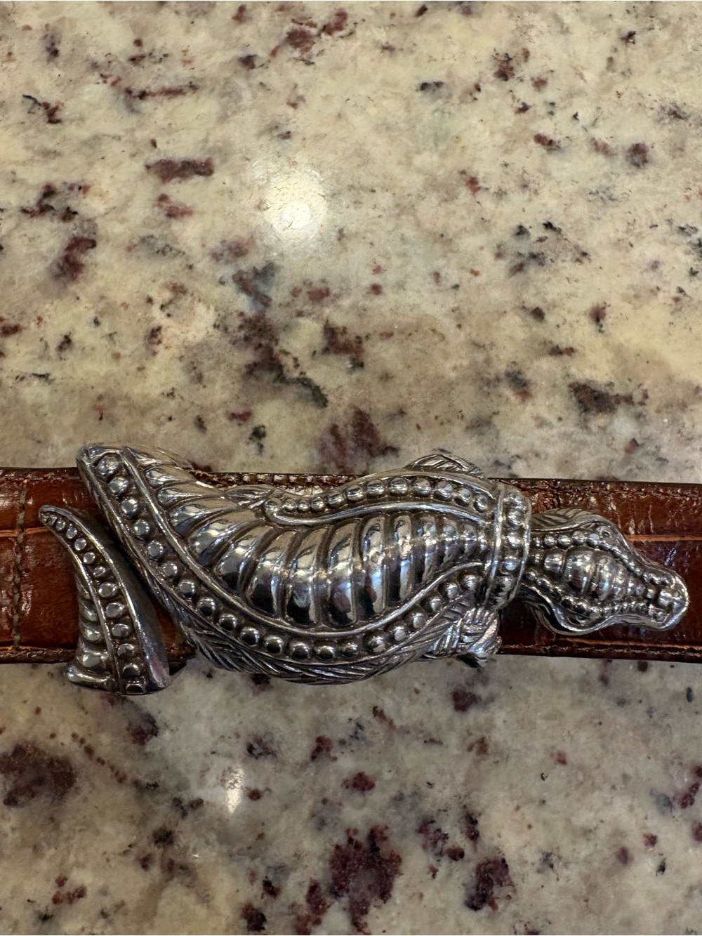 Vintage Brighton crocodile leather belt size L - Picture 3 of 8